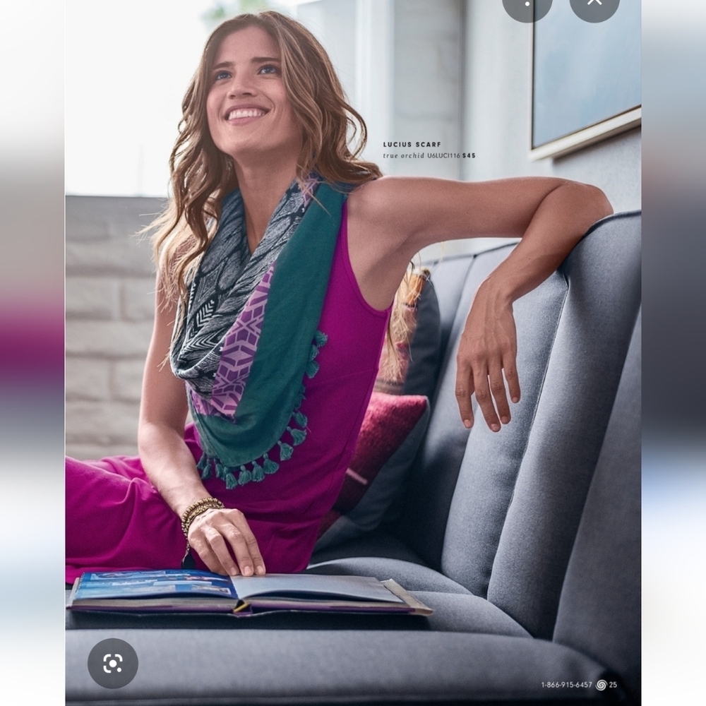 PRANA LUCIUS OVERSIZE SCARF SHAWL WRAP TRUE ORCHID GREEN PURPLE WOMEN OS BEACH
